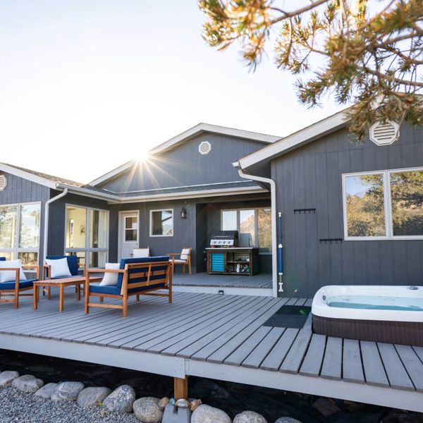 Modern mountain home with deck