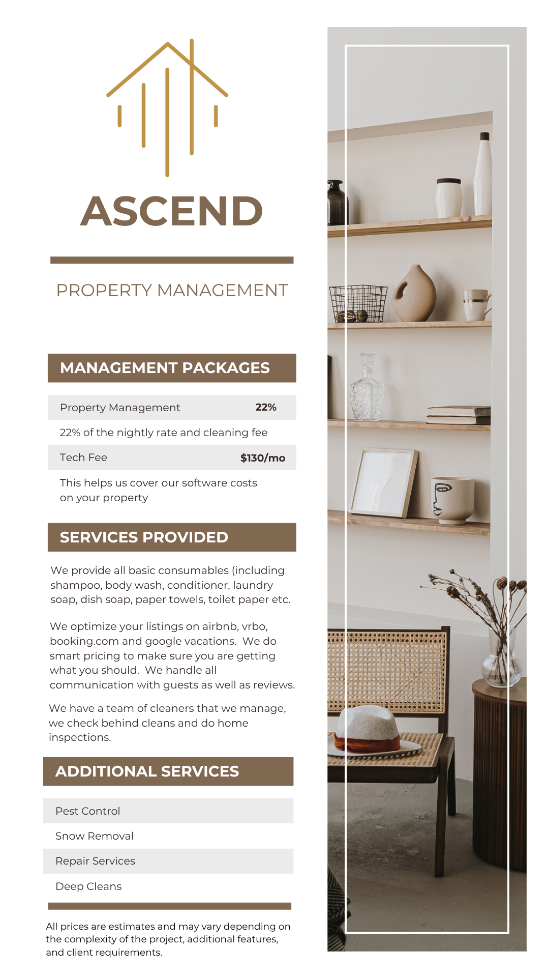 Ascend Property Management pricing and fee schedule